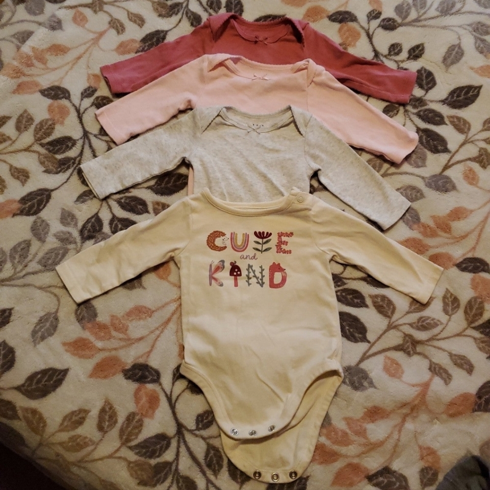 0-3 M Baby Girl Long Sleeve Onsies